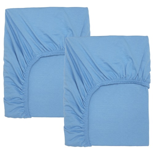 LEN Crib fitted sheet - light blue 70x131 cm (28x52 ")