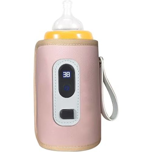 USB Baby Bottle Warmer with LCD Screen, Heating,Temperature, Portable Milk Bottle Heater for Travel, Car, Plane ()