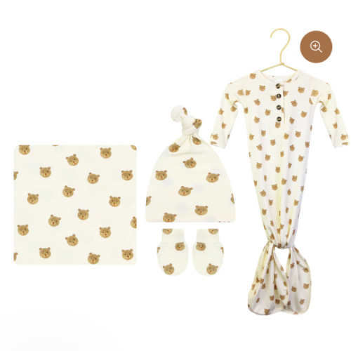 Teddy Newborn Hat Bundle (Gown)
