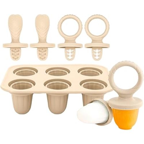 6 Piece Teething Ice Popsicles Molds For Infants Silicone Cubes Tray With Chewable Edges Safe For Babies Teeth And Dishwasher Friendly Baby Teething Toy Cubes Tray