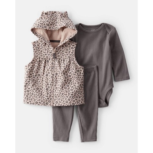 Baby 3-Piece Leopard Little Vest Set - Brown | Carter's