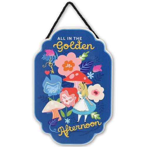 Disney Alice in Wonderland All in the Golden Afternoon Hanging Wood Sign