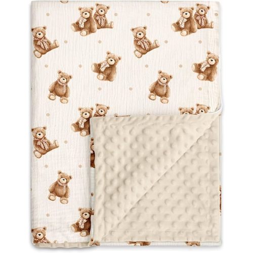 GLLQUEN BABY Muslin Baby Blankets for Boys & Girls, 2-Layer Toddler Blanket