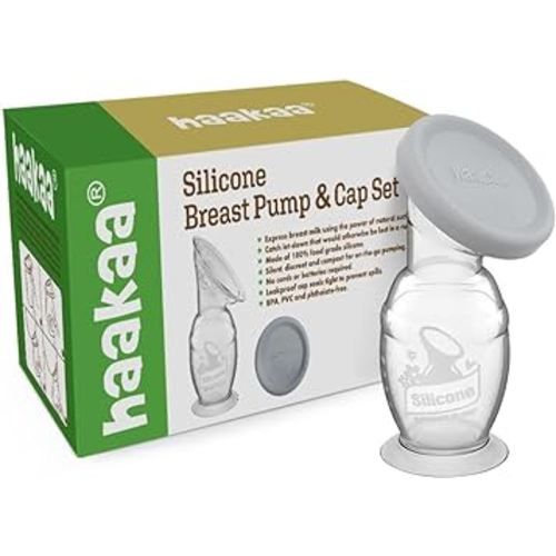 Haakaa Gen 2 Silicone Breast Pump with Suction Base and Leak-Proof Silicone Cap, 5 oz/150 ml, BPA PVC and Phthalate Free 1 Count (Pack of 1)