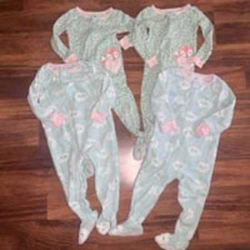 Carters Twin Girl Footie Pajama Fall Bundle 24 Months 2T