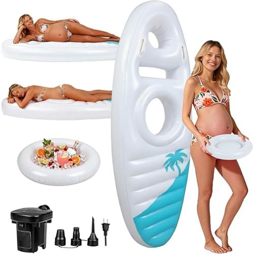 Inflatable Pregnancy Mattress with Belly & Head Hole, Pregnancy Pool Float for Pregnant Women, Pregnancy Pillow for Stomach Sleepers, Belly Pillow Maternity Bed for Tummy Massage