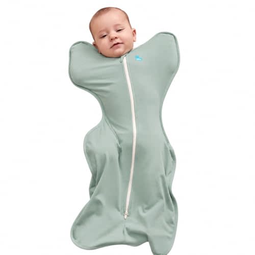 Love to Dream Swaddle Up Lite, Baby Sleep Sack | 0.2 TOG, 5-8.5 lbs, Olive | Arms Up Swaddle Helps Baby Self-Soothe and Sleep Longer, Secure Fit Helps Calm Startle Reflex, Newborn Essentials 75–81F