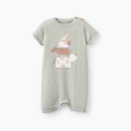 On the Farm Knit Shortall Romper – Elegant Baby