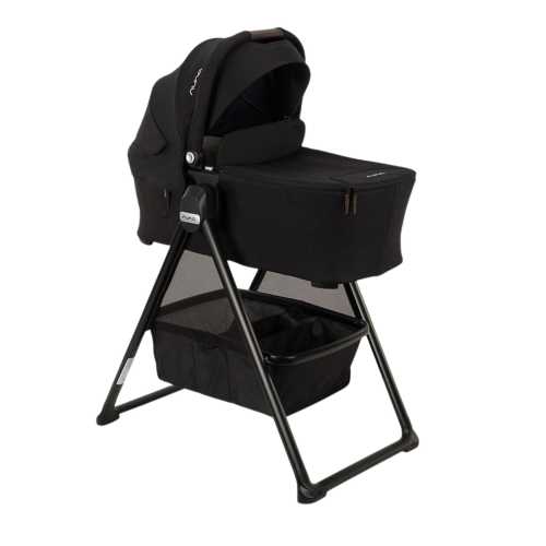 Nuna SWIV & TRIV Series Bassinet + Stand - Caviar / Chocolate