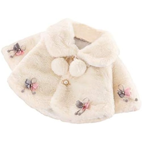 Toddler Baby Girl Winter Fur Coat Jacket Cloak Thicken Shawl Snowsuit Outerwear Clothes