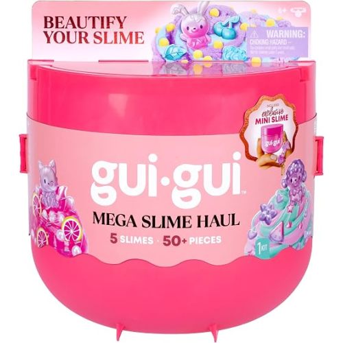 GUI GUI Mega Slime Haul, 5 Scented Slimes, 50+ Pieces, Kids Toys