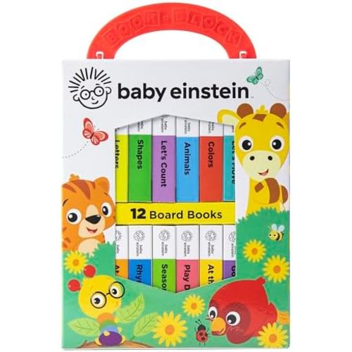 Baby Einstein - My First Library Board Book Block 12-Book Set - First Words, Letters, Counting, and More! - PI Kids