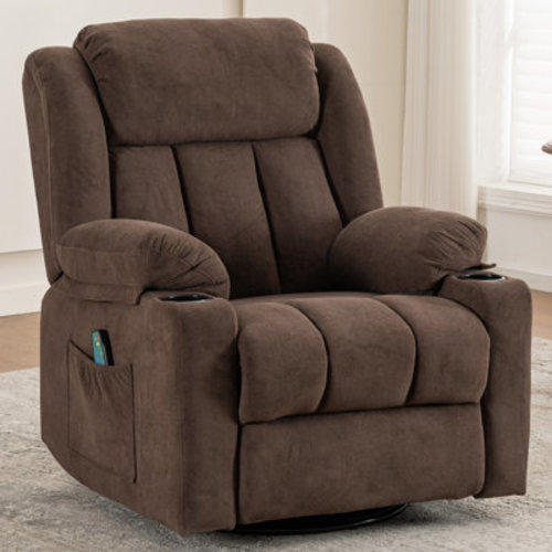 Latitude Run® Swivel Rocker Recliner Chair with Massage and Heat & Reviews | Wayfair