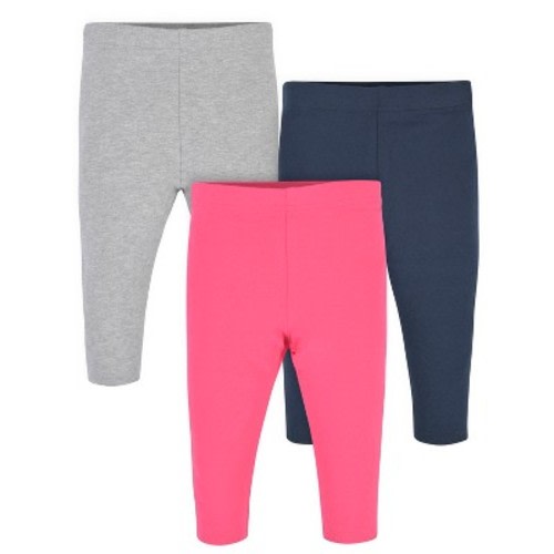 Gerber Baby Girls' Premium Leggings - Hot Pink & Navy - 12 Months - 3-Pack