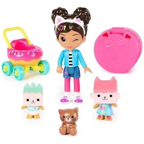 Gabby’s Dollhouse, Kitty Care Figure Set with Gabby, Baby Box, Baby Benny Box, Surprise Toys & Dollhouse Accessories, Kids Toys for Girls & Boys 3+