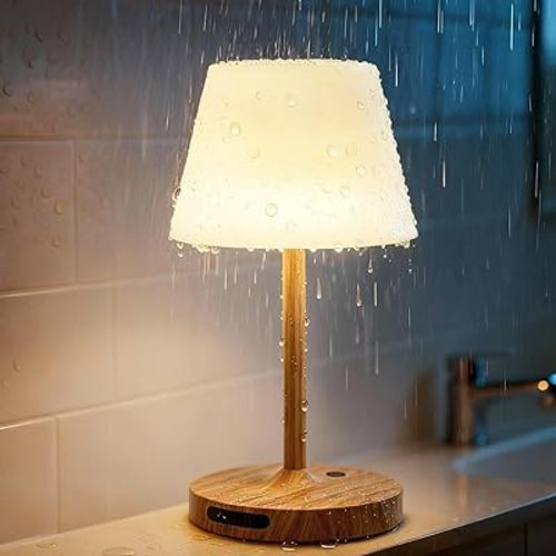 Outdoor Waterproof Shower Lamp, 5200mAh Cordless Rechargeable Table Lamp with Touch Dimming, IP65 Wireless LED Night Light for Patio, Camping, Bathroom, Restaurant & Kitchen