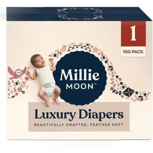 Millie Moon Luxury Diapers (Size-1 and Count-100) Diaper Weight Range: 6 to 11 lbs(Pack of 1)