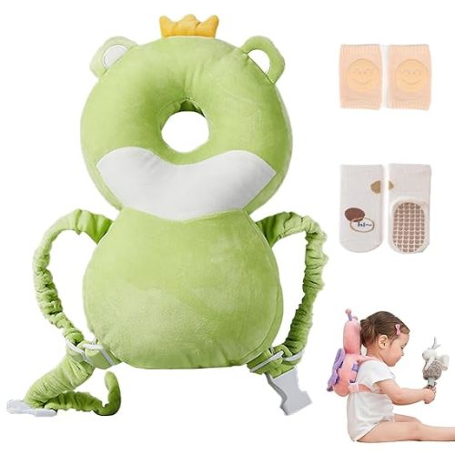 Baby Walker Head Protector Backpack Wear,Toddler Adjustable Baby Head Protection Backpack for Safety Baby Learning Walking Crawling (Duck)