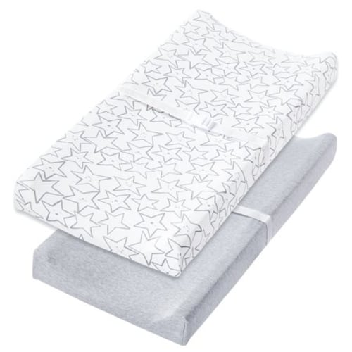 100% Pure Organic Cotton Changing Pad Cover - Gray, Little Dreamer