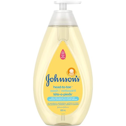 Johnson's Baby wash and shampoo for baths, head-to-toe, tear free, 800ml