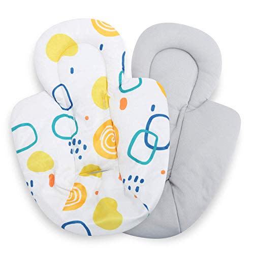 Minne Baby Infant Insert Compatible with 4Moms MamaRoo and RockaRoo Swing, Plush Soft Fabric Reverses to Breathable Cool Mesh, Newborn Insert with Head and Body Support