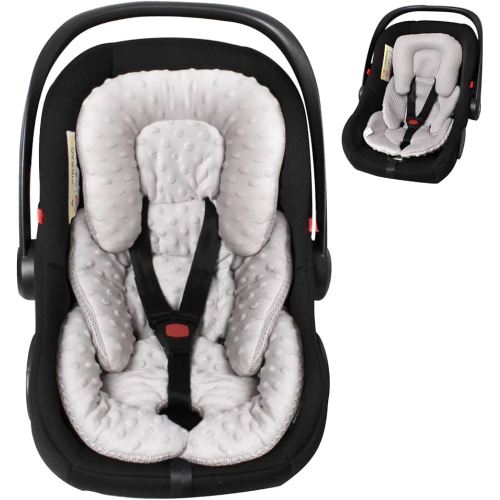 Infant Carseat Insert, 2-in-1 Reversible Baby Car Seat Cushion for Newborn Toddler Head & Body Support Car Seat Pad for Carseats, Strollers, Swings, Bouncers