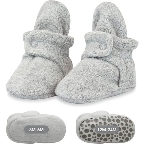 Zutano unisex-baby Cozie Fleece Baby Booties With Grippers