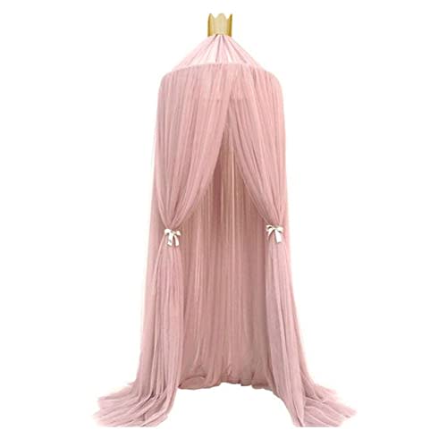 Baby Mosquitos Net Canopy, Elegant Color Home Mesh Netting, Bed Curtains, Breathable, Easy Installation, Suitable for Children's Bed Decoration (Pink)