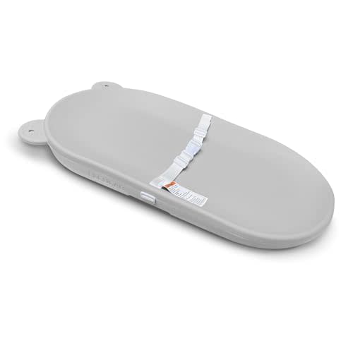 FLEUFAB Waterproof Baby Changing Pad, Lightweight and Portable Changing Table with Strap for Changing Diaper, Dresser, Changing Table, Bed, Wipeable Changing Pad, Grey