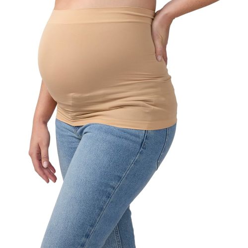 Ingrid & Isabel | Bella Bands Pregnancy Pants Extender | Maternity Pants Extender for Maternity Belly Support (Taupe | Medium-Large)