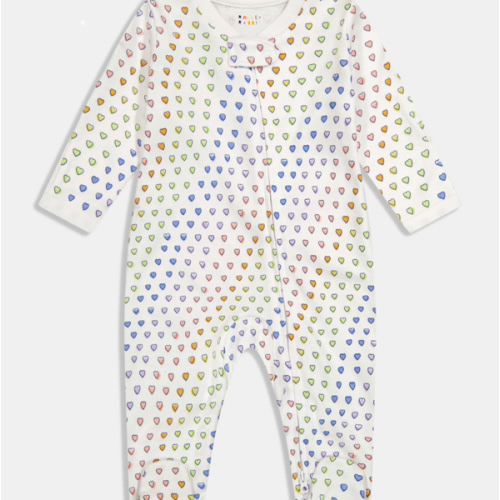 Infant Disco Hearts Zipper Footie