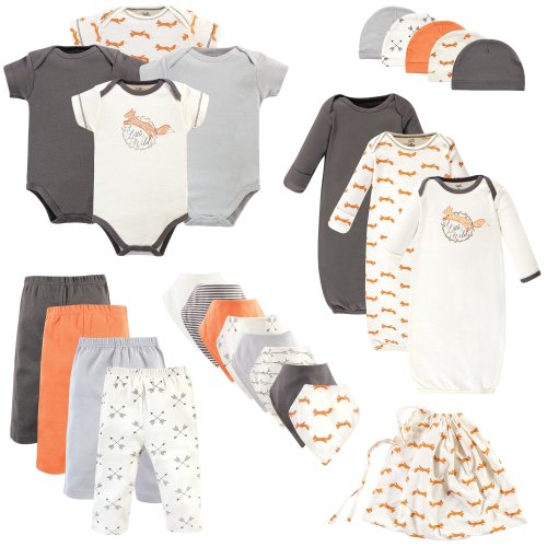 Touched by Nature Baby Boy Organic Cotton Layette Set and Giftset, Fox, 0-6 Months - Fox