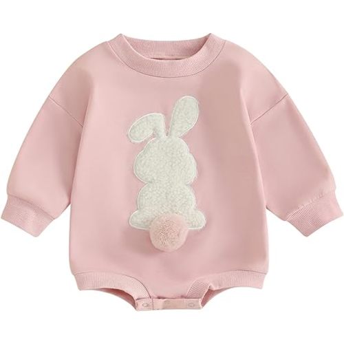 FOCUSNORM Valentines Day Toddler Baby Girl Outfit Nweborn Infant Clothes Long Sleeve Sweatshirt Romper Cute Crewneck Onesie
