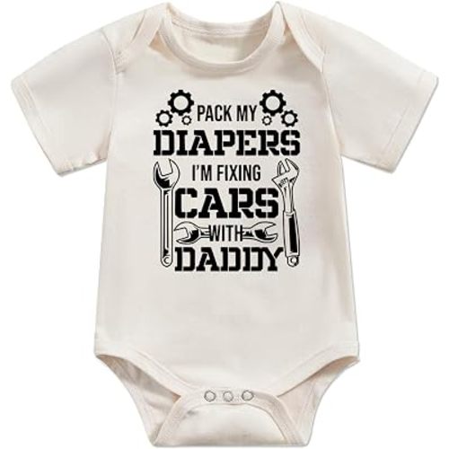 Newborn Infant Baby Bodysuit Funny Letters Print Clothes Short Sleeve Romper Pregnancy Announcements