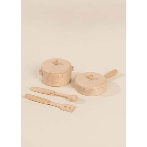 Wooden Pots and Pans Playset (6 Pcs)