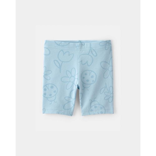 Toddler Girl Floral Ladybug Bike Shorts - Blue | Carter's