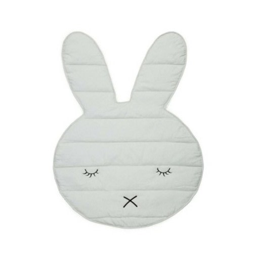 Lincove Bunny Baby Play Mat – 100% Cotton, OEKO-TEX Certified, Fully Padded, Bunny-Shaped, Tummy Time & Playroom – Newborn to Toddler, 35"x48"