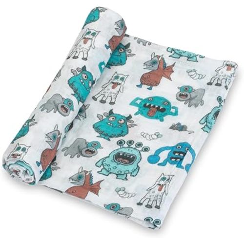 LollyBanks Muslin Swaddle Blanket, 47 x 47 in, Newborn Receiving Blanket