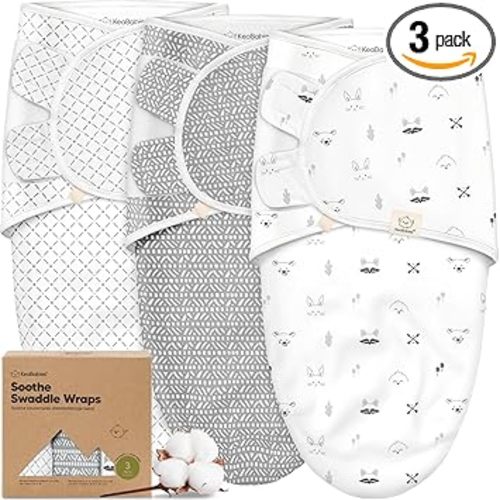 KeaBabies 3-Pack Organic Baby Swaddle Sleep Sacks - Swaddles for Newborns, Infant 0-3 Months, Baby Girls, Boys, Soft & Snug Newborn Sleep Sack, Nursery Swaddling Blankets (Nordic, OS)