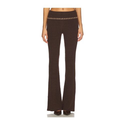 Tila Rib Pant | Brown & Tan