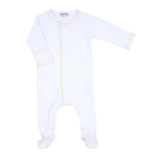 Baby Joy Footie with Yellow Crochet Trim