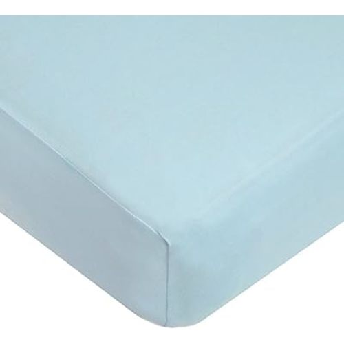 TL Care Supreme 100% Natural Cotton Fitted Crib Sheet 52" x 28", Enhanced Thickness for Soft, Breathable & Hypoallergenic Jersey Comfort,Baby Blue, Neutral for Boys & Girls