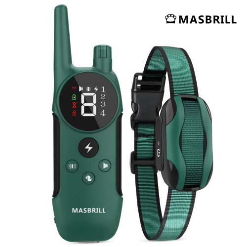 MASBRILL Dog Training Collar with Remote Shock Collar for Medium Large Dogs Rechargeable Waterproof Dog Bark Collar 2000Ft Range