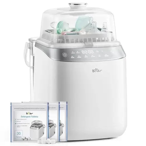 Bear Bottle Washer Pro, mothersdaygift Baby Bottle Washer and Sterilizer and Dryer - All in One Machine for Bottles, Pump Parts & Baby Essentials with 90 Detergent Tablets - Effortless, Time-Saving - TikTok Shop
