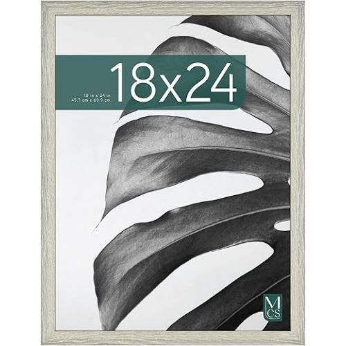 MCS Studio Gallery 18x24 Poster Frame Gray Woodgrain Engineered Wood, Vertical & Horizontal Wall Hanging Large Picture Frame for Photos, Posters & Art Prints (1-Pack)