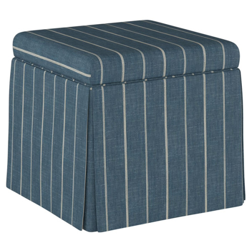 Anne Skirted Storage Ottoman, Fritz Indigo | One Kings Lane