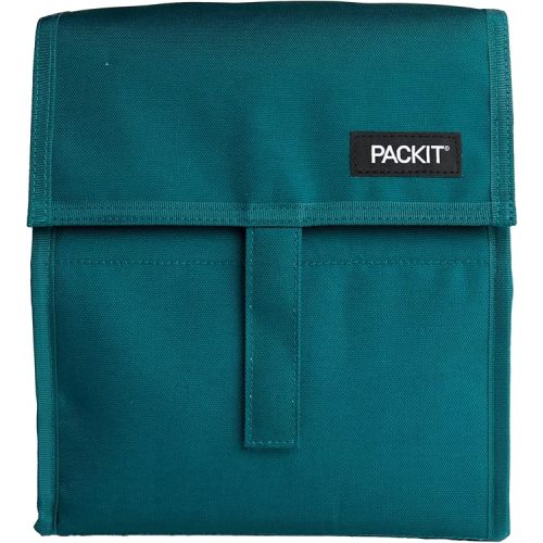PackIt Freezable Bag, Deep Teal, Built with EcoFreeze Technology, Foldable, Reusable, Zip and Fold Closure with Buckle Handle, Designed for Work Lunches and Fresh Lunch On the Go