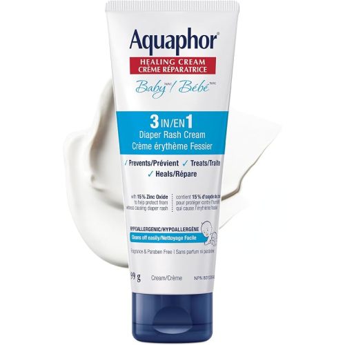 Aquaphor Baby Diaper Rash Cream, 15% Zinc Oxide, Fragrance Free, 99g