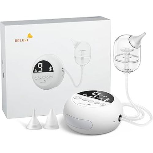 Nasal Aspirator for Baby, Hospital-Grade Electric Nose Suction for Baby with 9 Levels Suction, Baby Nose Sucker with Night Light & Soothing Lullabies