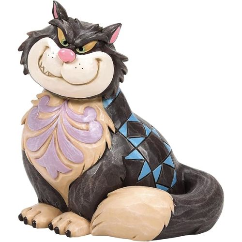 Enesco Disney Traditions Collection by Jim Shore Cinderella Lucifer the Cat Miniature Figurine- Stone Resin Hand Painted Crafted Collectible Disney Princess Mini Figurines Home Decor Statue, 3.75 Inch